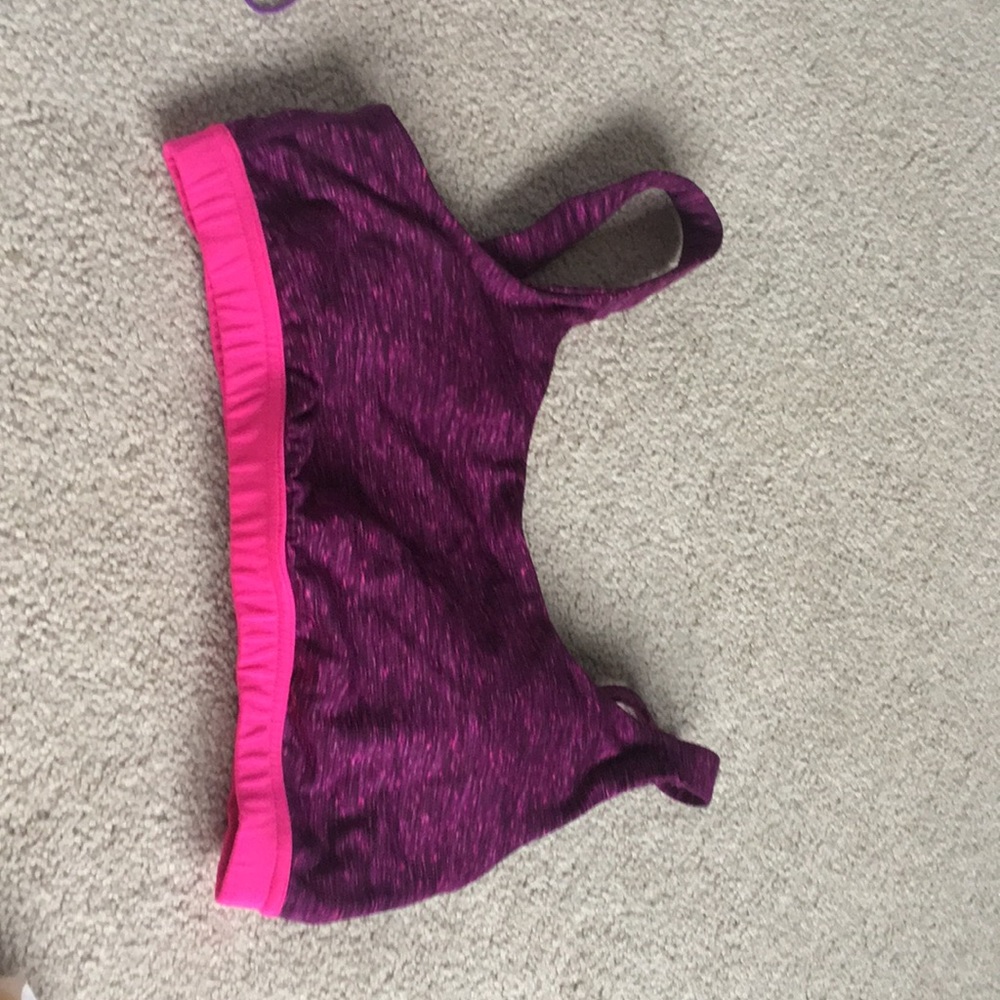 Pink and purple sports bra